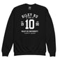 Black sweatshirt with a white on a white background
